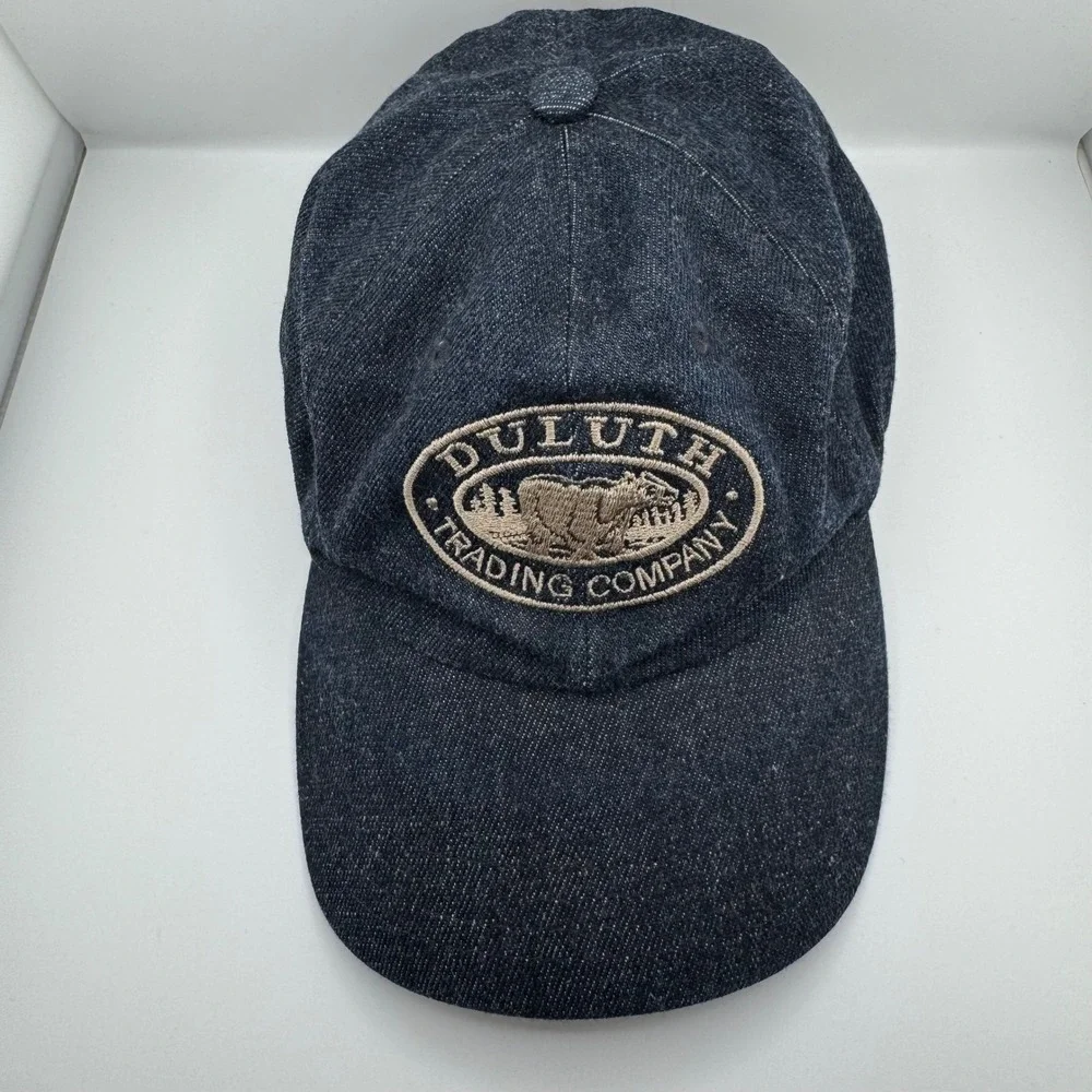 Duluth Trading Co Baseball Cap M/L Blue Denim Good Kevlar Bear Patch Hat